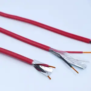 Cable de alarma de fuego rojo blindado de 2 núcleos 1,0mm 1,5mm 2,5mm