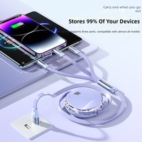 Câble de données blindé extensible personnalisable 3-en-1 à charge rapide pour téléphones mobiles / Connecteurs Micro USB / Type-C avec design imprimé