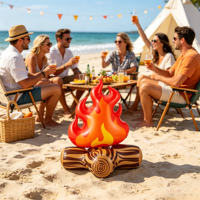 Centre de table flamboyant gonflable, fausse flamme de feu de camp, flammes artificielles, imperméable, PVC écologique, décoration de camping pour la Saint-Valentin