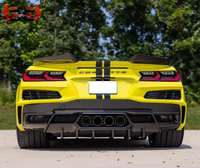 Ventes chaudes Diffuseur de pare-chocs arrière en fibre de carbone sèche de haute qualité Style PU Kit carrosserie Kit aérodynamique pour Chevrolet Corvette C8 Z06