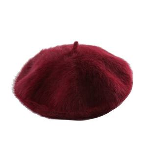 2025 Offre Spéciale fourrure de lapin français casquette bérets fourrure de lapin couleur unie tricoté Boina pour l'hiver fête en plein air bérets <span class=keywords><strong>d</strong></span>écontractés - Product Image 3