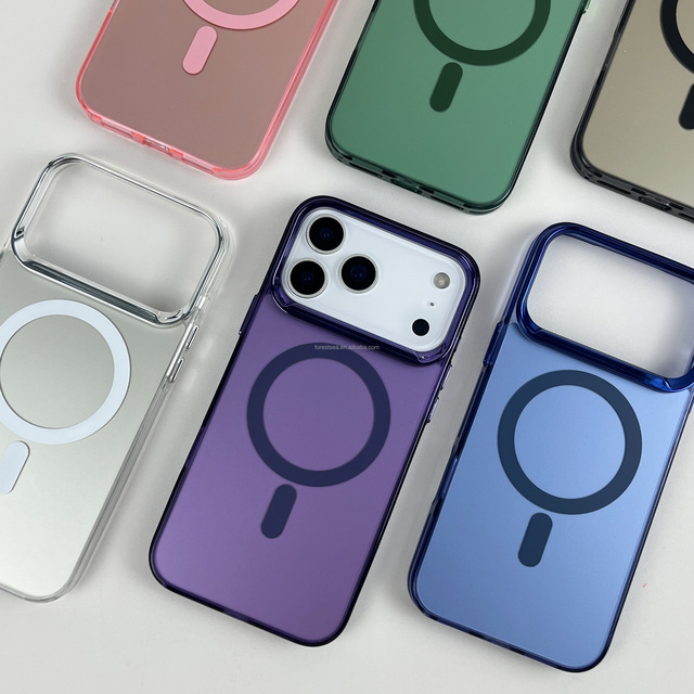 Electroplating Magnetic Phone Case Removable Camera Cover Anti-Fingerprint for iPhone 17 16 15 14 13 12 11 Pro with Package
