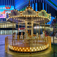Manège de luxe pour parc d'attractions extérieur, équipement de terrain de jeux commercial, carrousel pour enfants 8 places