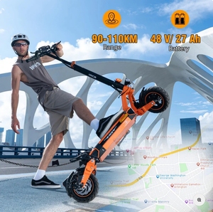 Trottinette pliable à deux roues EU RCB D7 48V avec batterie 27Ah pour une vitesse de 25 km/h et une autonomie de 80-100 km - Product Image 6