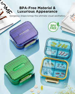 Nouvelle boîte à pilules portable à 7 compartiments, boîte de rangement pour médicaments, sans BPA, sans danger pour les aliments, empilable, pratique, organisateur pour pharmacie et maison - Product Image 4