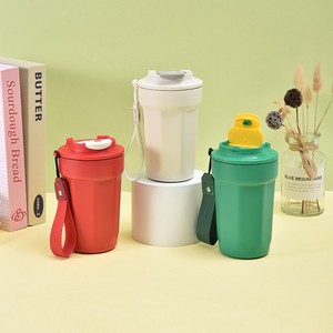 แก้วกาแฟแบบพกพา ทนทาน ขายส่ง แก้วกาแฟสแตนเลสสองชั้น เก็บอุณหภูมิ - Product Image 2