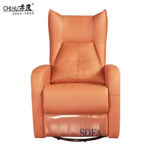 Orange technologie tissu inclinable manuel 360 degrés pivotant chaise de cinéma fauteuil inclinable de cinéma maison