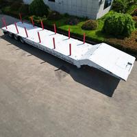 Vente directe usine : Semi-remorque surbaissée à col de cygne pliable 60t à 3 essieux pour le transport de machines lourdes