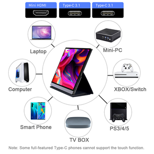 FHD הכפול מסך 15.6 אינץ נייד צג מגע מסך Led משחקי צג עם USB סוג-c/HD עבור מתג/<span class=keywords><strong>PS4</strong></span>/XBOX/מחשב נייד/מחשב - Product Image 4