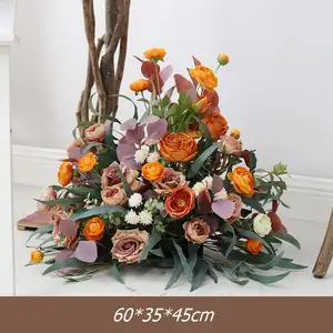 Artificial Flower Arch Decor Backdrop For Aisle Wedding Garlands For Decor With Flowers Outdoor Wedding Decoration