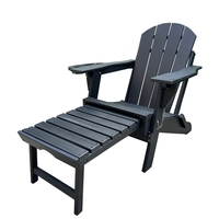 Chaise Adirondack Pliante Moderne Haut de Gamme en PEHD avec Repose-Pieds et Porte-Gobelets Intégrés, Portable et Légère, pour Villa et Parc