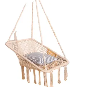 Supplier Camping Indoor Outdoor Cotton Hammock Chairs Ropes Hanging Chair Rope Garden Patio Swings