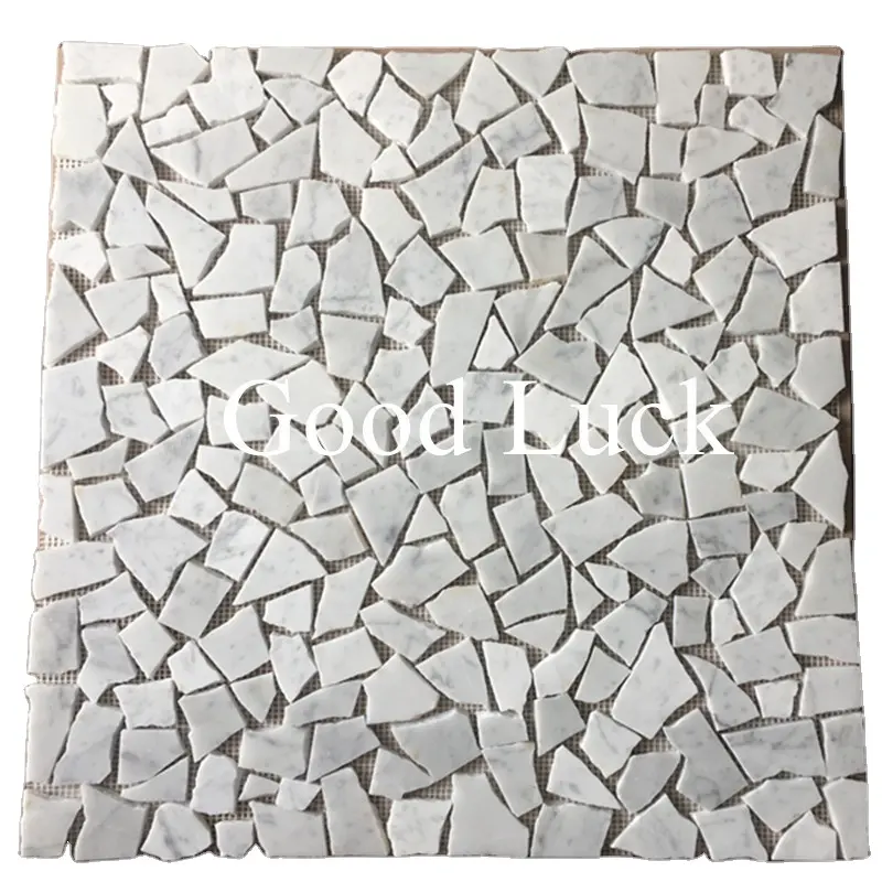 Neues Design Bianco Marmor Unregelmäßige Form Zufällige Mosaik fliesen für Garten Badezimmer Boden und Wand