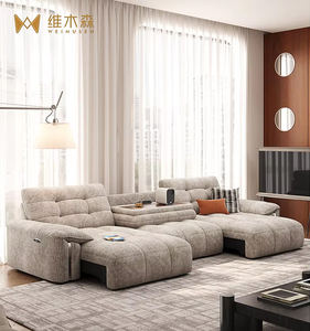 Canapé <span class=keywords><strong>Meibo</strong></span> en tissu chenille crème nuage, style italien minimaliste vintage, avec fonctions électriques réglables et rembourrage en éponge haute densité 2026 - Product Image 1