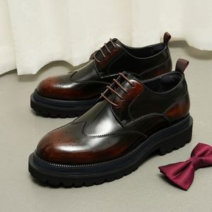 Zapatos de Cuero Dashing Head con Suela Gruesa, Estilo Británico Retro y Casual, Tendencia Clásica de Moda, Zapatos de Negocios para Hombre - Product Image 6