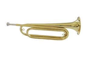 Precio correcto Focus Brand Professional Gold Lacquered Bugle Cuerpo de latón B-flat Tone Bugle OEM - Product Image 4