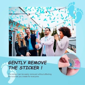 Décoration de fête de révélation du sexe du bébé de qualité supérieure, canons à confettis pour révélation du sexe - Product Image 2