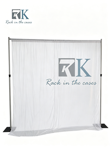 Quick install Pipe Kit and Pink Drape Aluminum <b>Standing</b> Curtain System Wedding <b>Backdrop</b> - Product Image 1