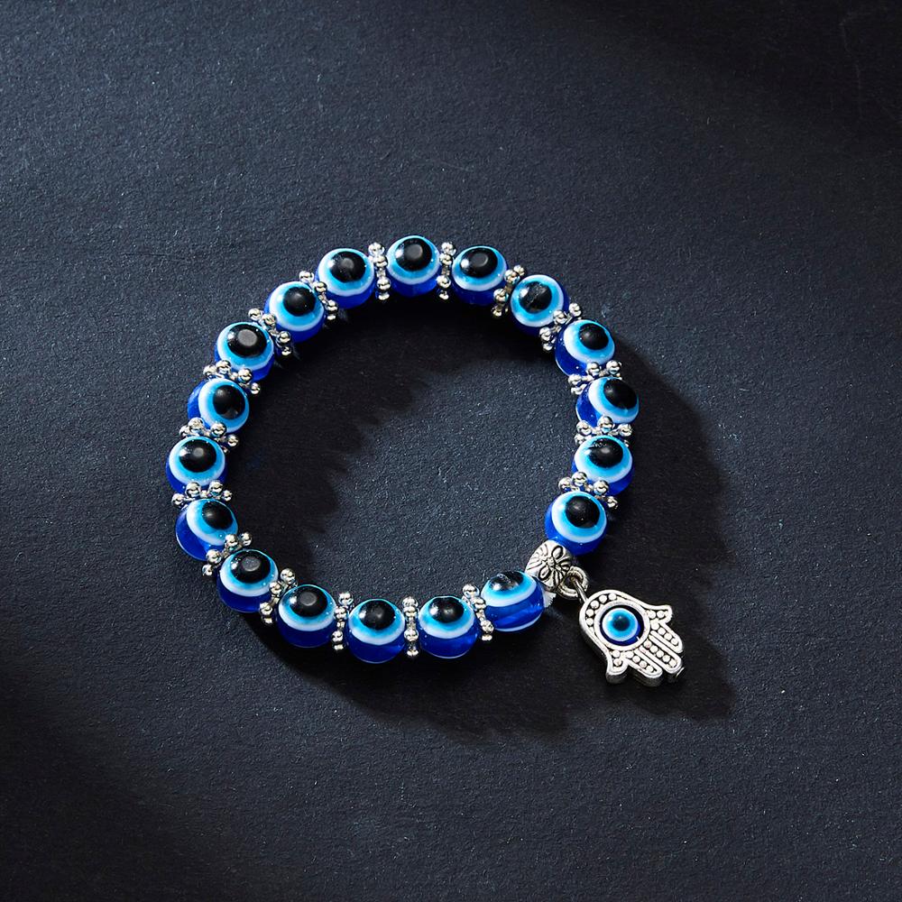 Bracelet Perles Turques œil Bleu - Bijou Unisexe élégant, Protection Et Style