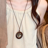 Collier chaîne pour pull en bois de Bodhi vintage, fait main, style ethnique simple, long, de niche, haut de gamme, polyvalent, en bambou