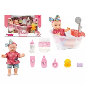 Muñeca de Vinilo Esmaltado JinYing de 12 Pulgadas con Cuerpo de Algodón, Juguete de Simulación con <span class=keywords><strong>Bañera</strong></span> de Plástico con Rociador de Agua <span class=keywords><strong>para</strong></span> Niños - Product Image 1