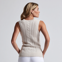 Preppy Cable Knit Weste für Damen mit seitlichen Splits Fall Layer ing Essential Weste