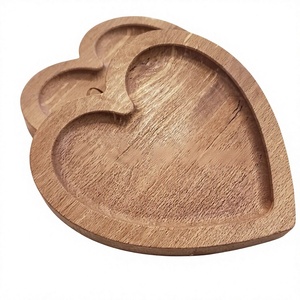 Luxury Creative Hart Shape Wooden Tray Dried Fruit & Candy Tray Server Ware Decorative <b>Plate</b> & Dish <b>Rack</b> - Product Image 1
