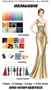 <span class=keywords><strong>Abito</strong></span> da sera di lusso <span class=keywords><strong>monospalla</strong></span> ricamato in oro OEM/ODM - Vestito <span class=keywords><strong>lungo</strong></span> personalizzato in raso crêpe <span class=keywords><strong>con</strong></span> <span class=keywords><strong>spacco</strong></span> laterale e cut-out in vita - Product Image 3