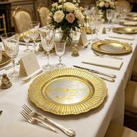 Assiette de Présentation Personnalisée de Luxe en Plastique PP de 13 Pouces, Durable, pour Mariages et Hôtels, Vente en Gros Directe Usine