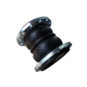 Double Sphere Flanged Rubber Flexible Connector Coupling Pipeline Ansi 150lbs Flange Bellows Rubber Expansion Joint