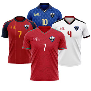 Camisetas de Fútbol Personalizadas con Transferencia de Calor para Hombre, Manga Corta, Transpirables, de Secado Rápido, Conjuntos de Uniformes de Fútbol 100% Poliéster - Product Image 4