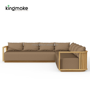 Ensemble <span class=keywords><strong>de</strong></span> meubles d'extérieur modernes imperméables, meubles <span class=keywords><strong>de</strong></span> patio en bois <span class=keywords><strong>haut</strong></span> <span class=keywords><strong>de</strong></span> <span class=keywords><strong>gamme</strong></span> avec coussins, canapé <span class=keywords><strong>de</strong></span> <span class=keywords><strong>jardin</strong></span> personnalisé pour hôtel - Product Image 3