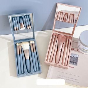 Juego de Brochas de Maquillaje Veganas de Marca Privada 2023, Libres de Crueldad Animal, Color Rosa, Fibras Sintéticas de Alta Calidad con Mango de Madera, 5 Piezas, Logotipo OEM - Product Image 5