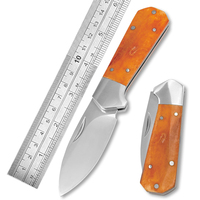Couteau pliant DIY en acier inoxydable Aus-8 D2, le plus vendu, fait main, haut de gamme, manche en os de vache, pointe tombante, pour camping en extérieur, OEM