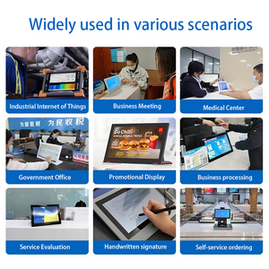 Evaluador de escritorio todo en uno táctil Android en forma de L de 10,1 pulgadas, señalización de trabajo, liberación de información, pantalla táctil, pantalla publicitaria - Product Image 6