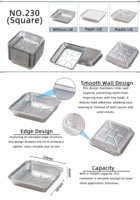Barquettes de cuisson carrées jetables en aluminium 9x9 pouces avec couvercles transparents en PET de qualité alimentaire, résistantes au four, pour la livraison à emporter
