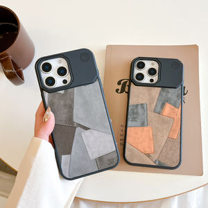 Étui pour téléphone portable à épissage de couleur irrégulière adapté à la <span class=keywords><strong>coque</strong></span> souple en cuir TPU anti-chute en cuir <span class=keywords><strong>iPhone</strong></span> 16 15 ProMax - Product Image 2