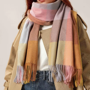 2024 Otoño Invierno nuevo doble cara gruesa Modal bufanda chal fábrica venta al por mayor mujer Cachemira borla bufanda para musulmanes - Product Image 1