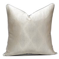 Housse de coussin carrée jacquard moderne de luxe, motif classique très tendance, gris argenté, 45x45cm 50x50cm