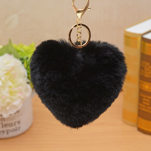 Belle <span class=keywords><strong>peluche</strong></span> <span class=keywords><strong>porte</strong></span>-clés en forme de <span class=keywords><strong>coeur</strong></span> lapin fourrure <span class=keywords><strong>porte</strong></span>-clés mignon pom pom <span class=keywords><strong>porte</strong></span>-clés - Product Image 5