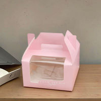 Boîtes pliables recyclables pour boulangerie, qualité alimentaire, imprimées sur mesure avec poignée, fenêtre, pelliculage mat, gaufrage, logo personnalisé, pour cupcakes