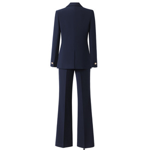 Women's Double-breasted Suit Set Grey Wool Blend Anti-wrinkle Office Lady Commute Professional Spring Autumn Winter - Product Image 2