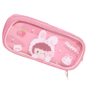 2024 New Arrive Big Capacity Canvas Pen Pencil Case Bag Marker Storage Pouch Stationery Bag for School Office