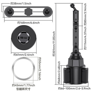 Dual-head phone <b>holder</b>, dual-phone <b>holder</b>, <b>car</b> <b>cup</b> <b>holder</b>, rotating, universal, foldable <b>cup</b> <b>holder</b>. - Product Image 4