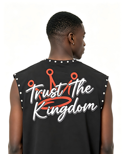 Wholesale Men Vest Custom Graphic Print Cotton Heavyweight <b>Rhinestone</b> Vest Boxy Fit Sleeveless Vest Men's Tank <b>Tops</b> - Product Image 3