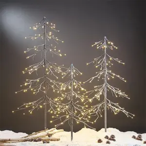 Vente chaude populaire intérieur extérieur LED éclairé pagode enneigée sapin branches artificielles lumières d'arbre éclairage décoratif de vacances