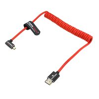 Câbles Alvin's Micro USB-A coudé gauche pour câble 8K 60Hz/4K 120Hz tressé enroulé 2.1 Mâle-Mâle pour Appareil Photo/Moniteur A7RIII/A7II/A7M3 R5