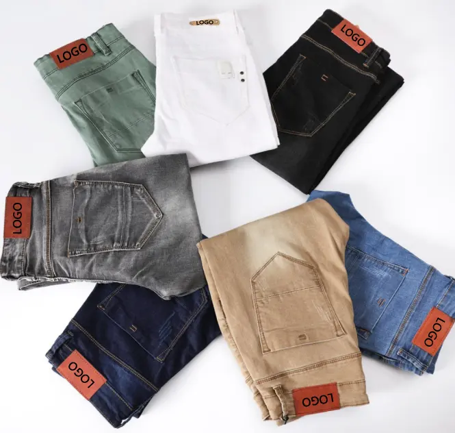 Quần Jeans Thời Trang Cho Nam, Quần Bò Quần Denim Co Giãn Mềm Mại Cỡ Lớn Màu Đen Và Xanh Dương Ôm Phong Cách Cổ Điển Tùy Chỉnh