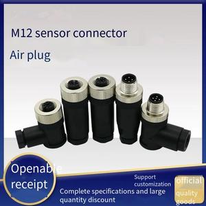 Connecteur d'aviation M12M8 avec adaptateur de capteur de proximité étanche, 4 cœurs, 5 trous, 8 broches, mâle/femelle, droit/courbé. - Product Image 4