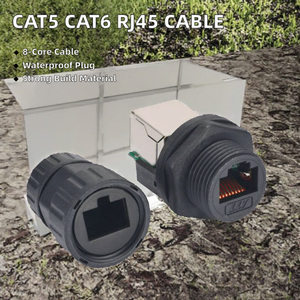 8P 24awg <span class=keywords><strong>Rj45</strong></span> Rechte Waterdichte Ethernet Cat5 Cat6 Kabel Connector Voedingskabel Koper Contact Met Nylon Behuizing - Product Image 3
